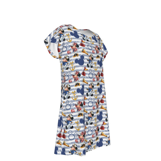 Captain and First Mate at Sea - Women's T-Shirt Dress