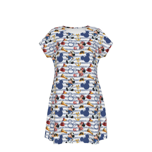 Captain and First Mate at Sea - Women's T-Shirt Dress