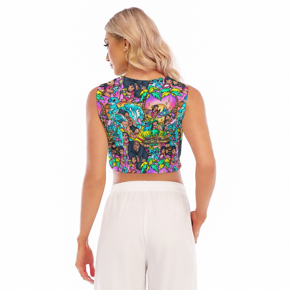 Ohana Island Storybook Scenes - Women’s Sleeveless Cropped Tee