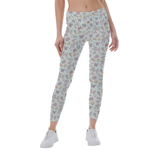 Springtime Bunny Cheer - Women's Yoga Leggings