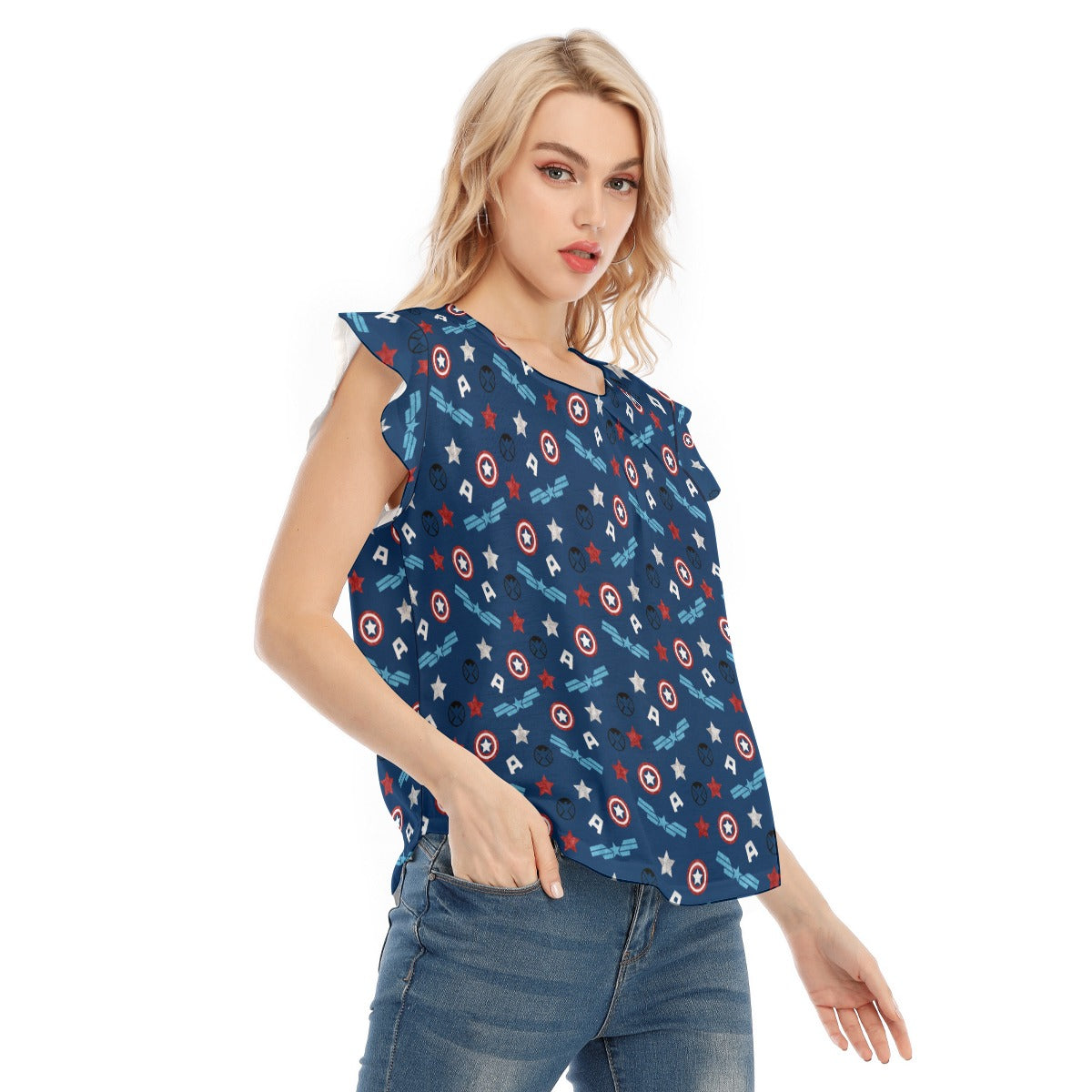 American Superhero - Women’s Flutter Sleeve Top