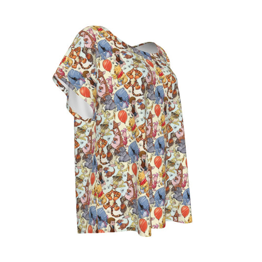 Woodland Friends Sketchched - Women’s Relaxed Fit Scoop Tee