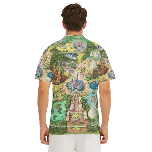 Colorful Theme Park Map - Men's Polo Shirt
