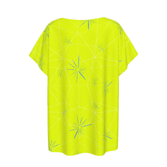 Joyful Blue & Yellow Florals - Women’s Relaxed Fit Scoop Tee