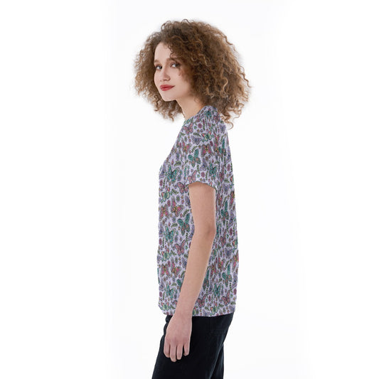Butterfly Magic - Women's Short Sleeve V-Neck T-Shirt