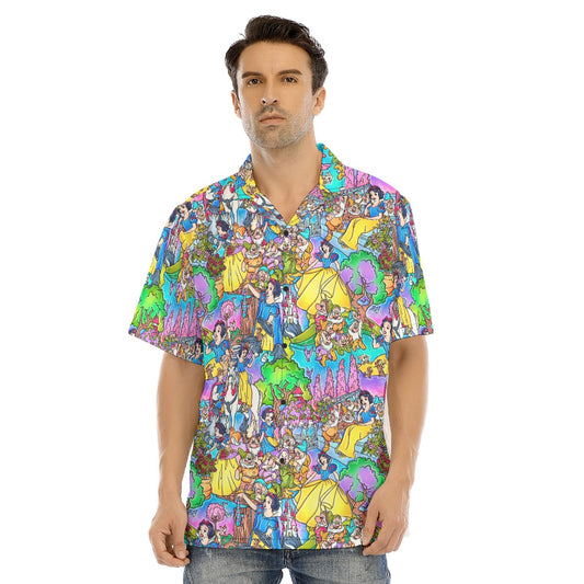 Fairest Princess Storybook Scenes - Men's Hawaiian Button Up Shirt