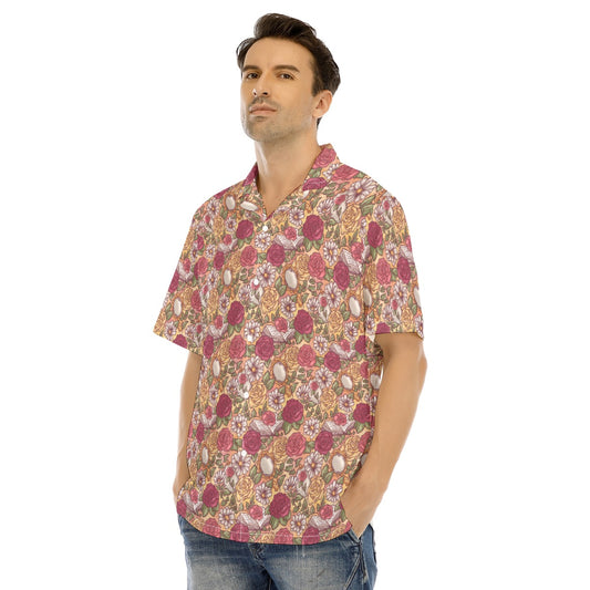 Fairytale Florals - Belle Inspired - Men's Hawaiian Button Up Shirt