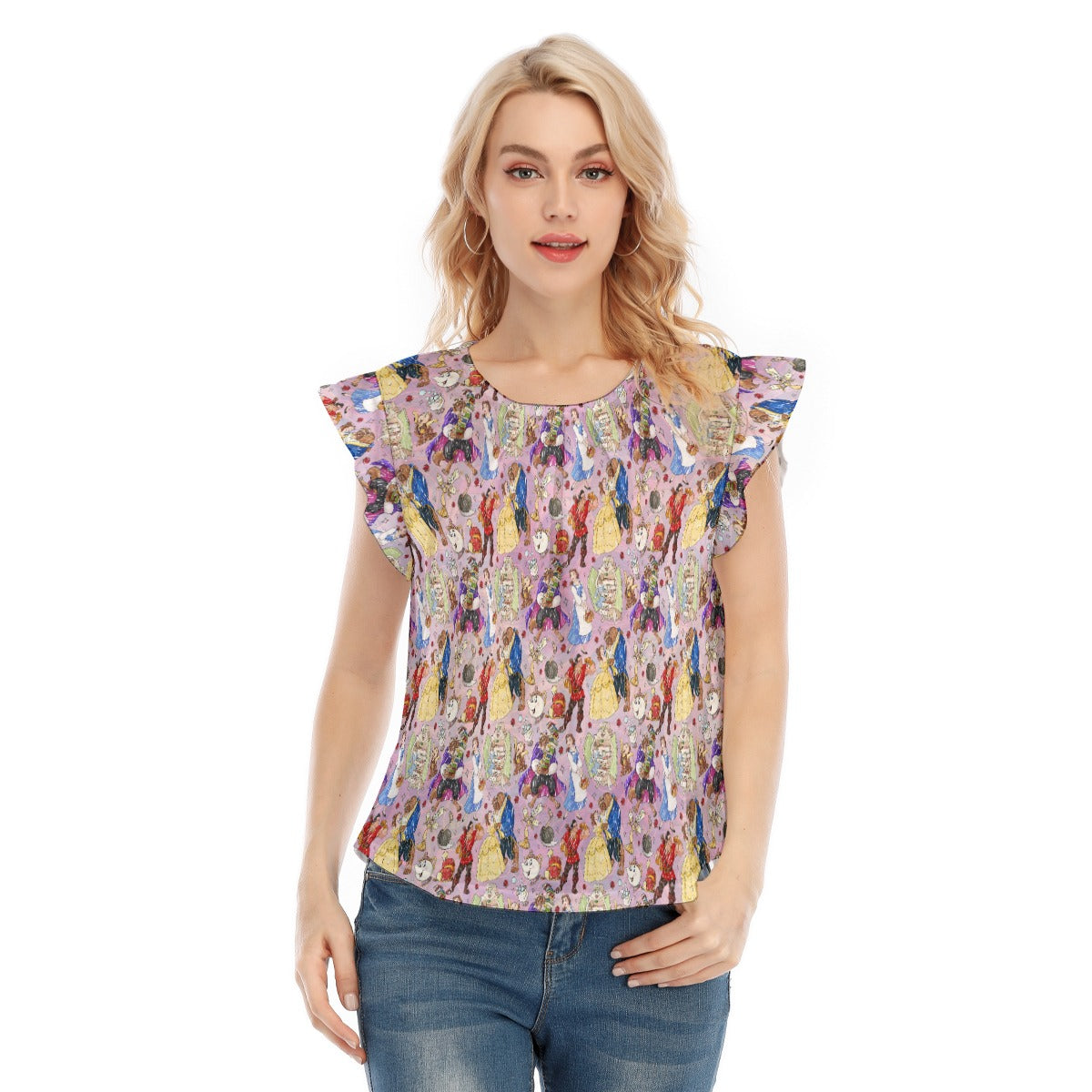 Enchanted Tale Sketch - Women’s Flutter Sleeve Top