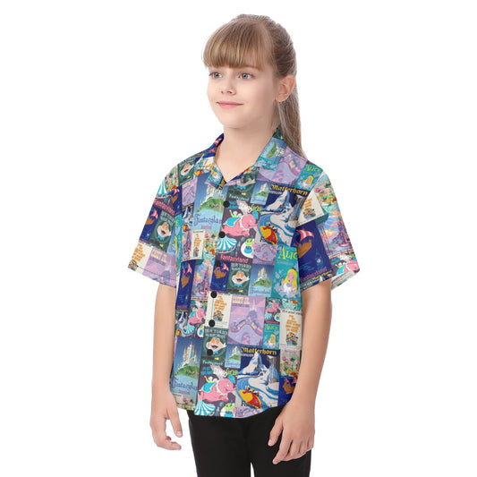 Fantasyland Vintage Attraction Posters - Kid's Hawaiian Button Up Shirt