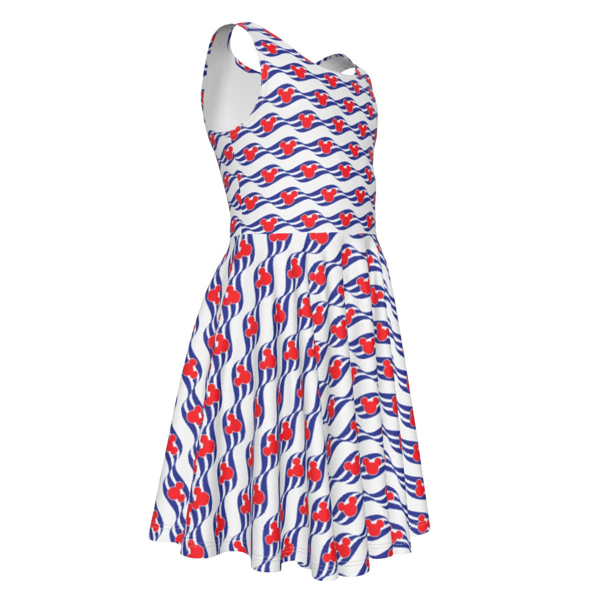 Nautical Cruise Logo Print - Kid's Sleeveless Skater Dress