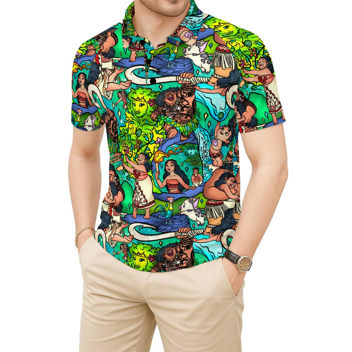 Ocean Voyager Storybook Scenes - Men's Polo Shirt
