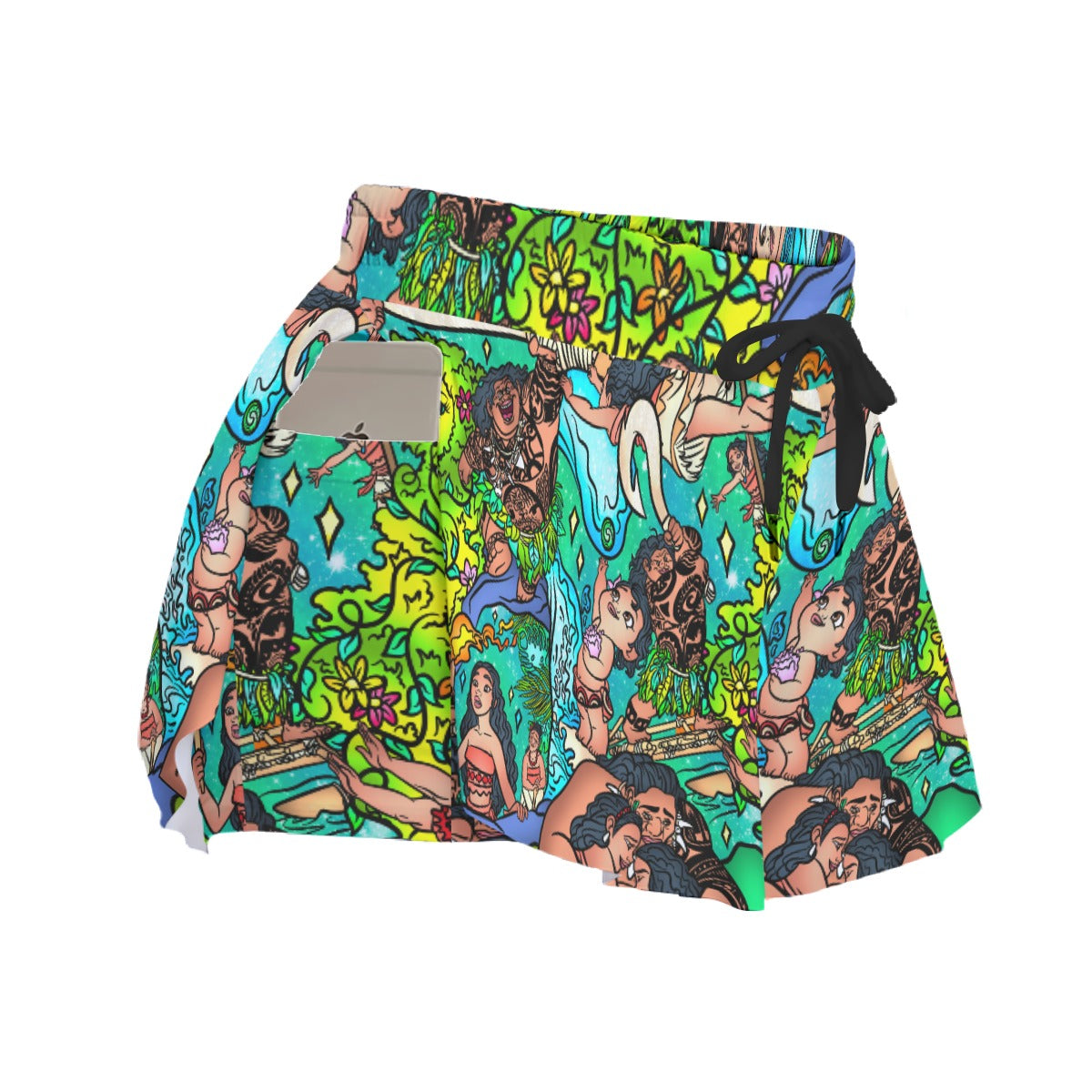 Ocean Voyager Storybook Scenes - Women's Flowy Pocket Shorts
