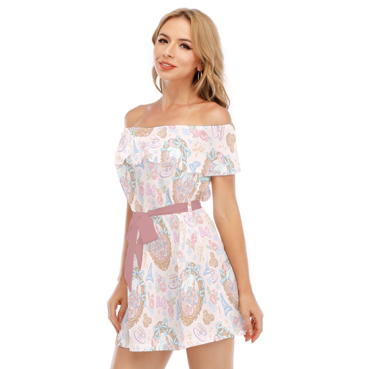 Coquette Park Daydream - Women's Off-shoulder Ruffle Dress