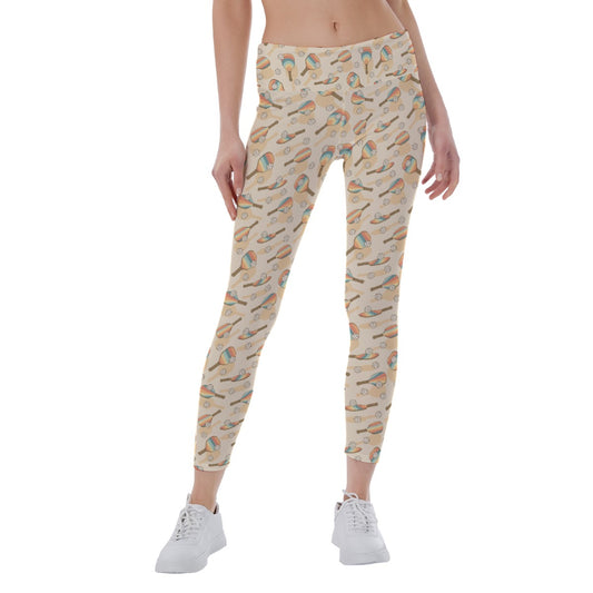 Retro Pickleball Volley - Women's Yoga Leggings