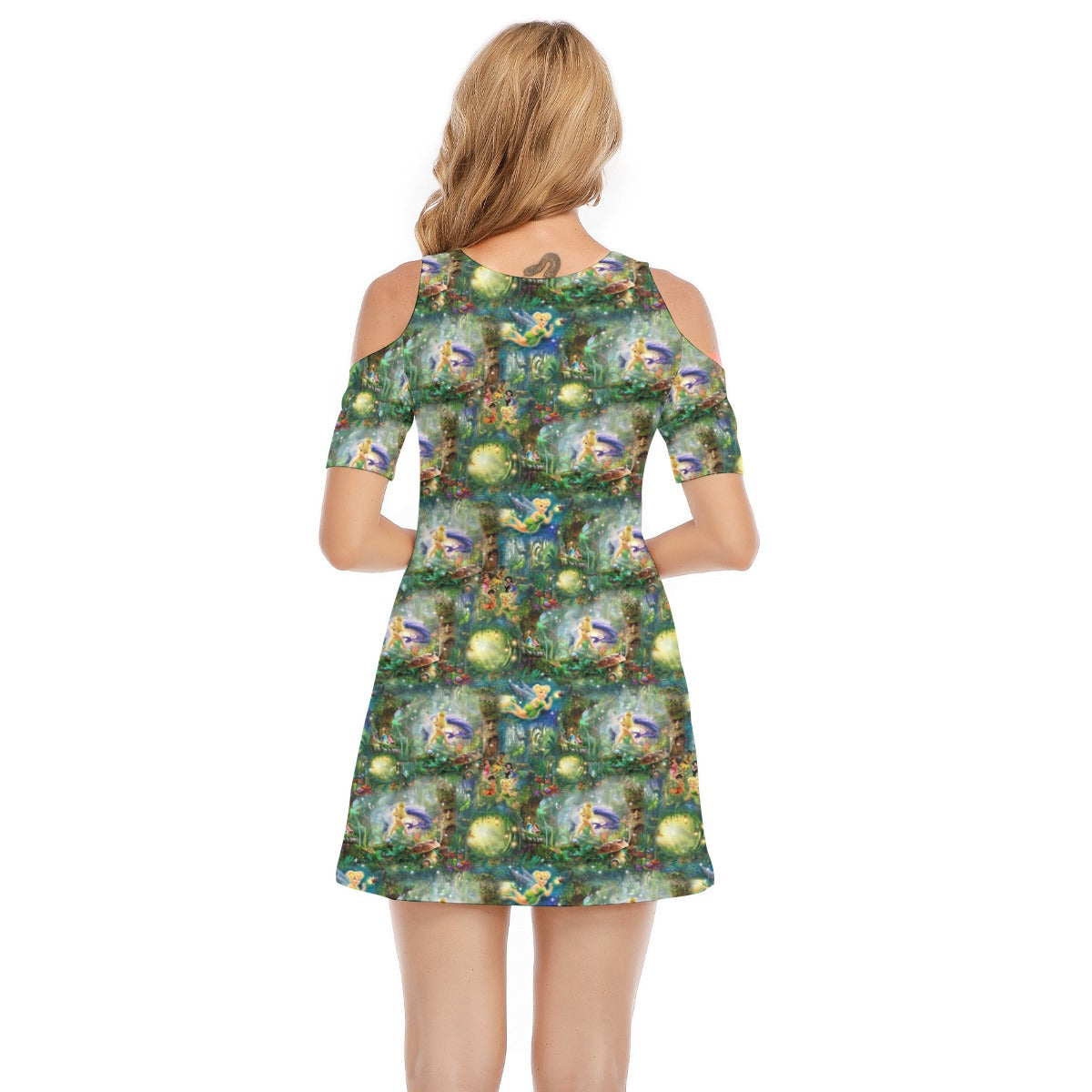 Pixie Fairy in Hollow - Women's Cold Shoulder Cotton Dress