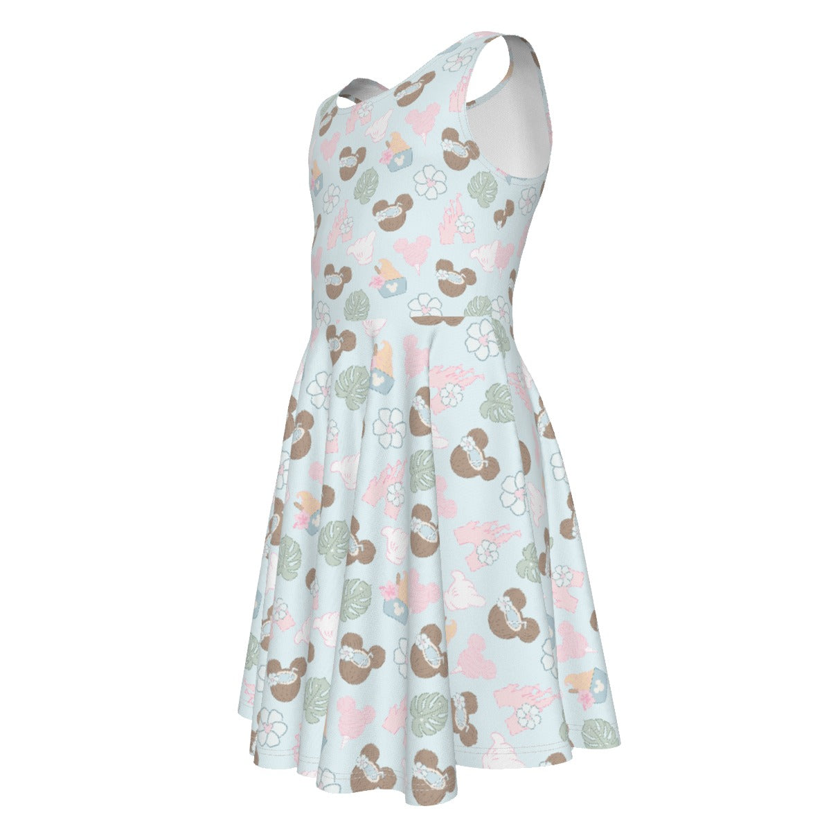 Pastel Island Treats - Kid's Sleeveless Skater Dress