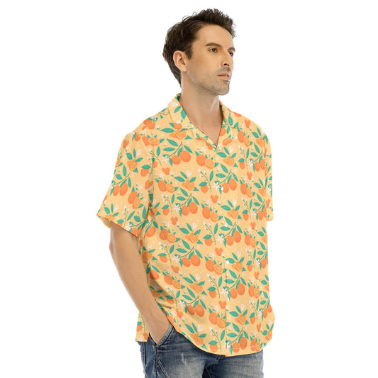 Hidden Citrus Delight - Men's Hawaiian Button Up Shirt