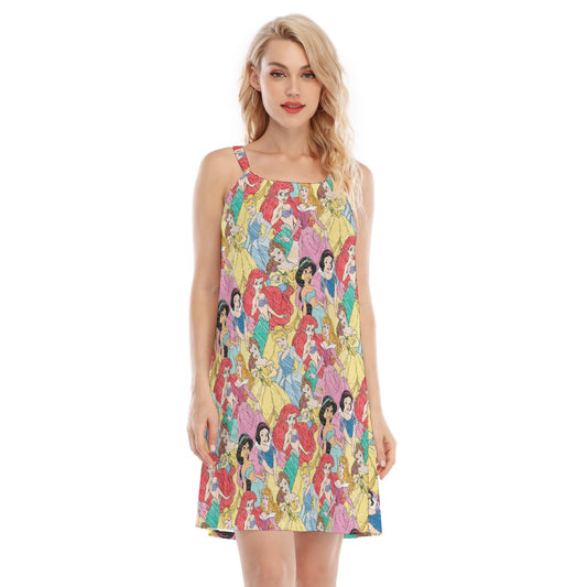 Royal Princess Sketches - Women’s Adjustable Sundress