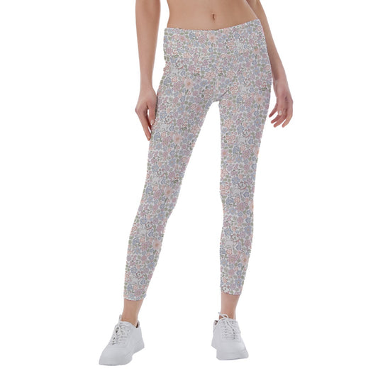 Springtime Kitten Garden Elegance - Women's Yoga Leggings