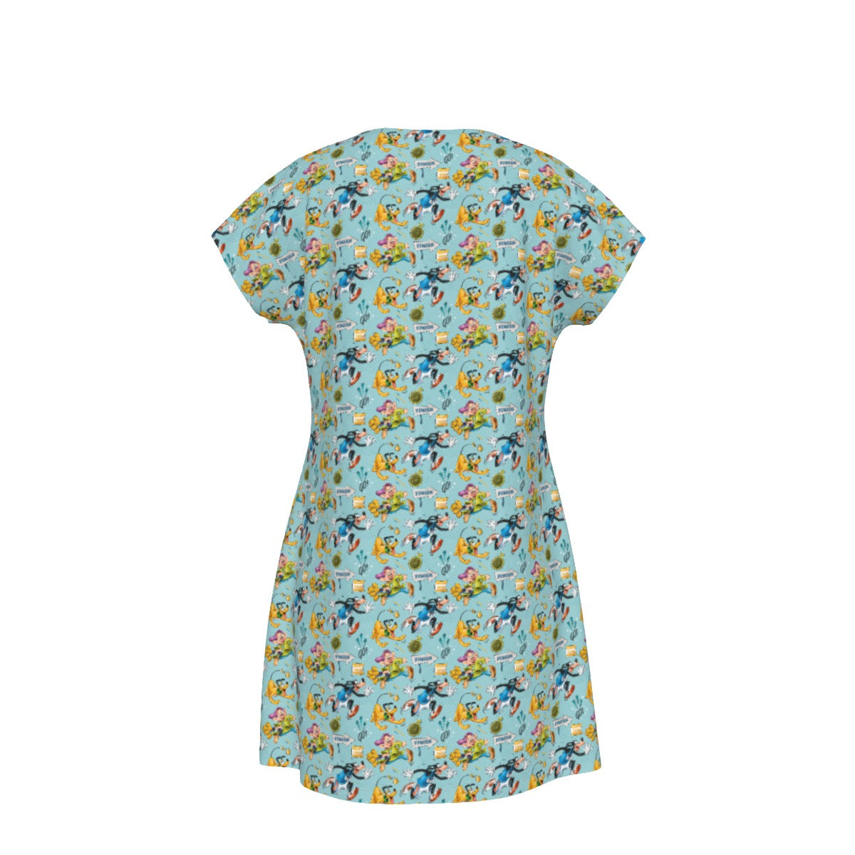 Cheerful Race Day Dashers - Women's T-Shirt Dress