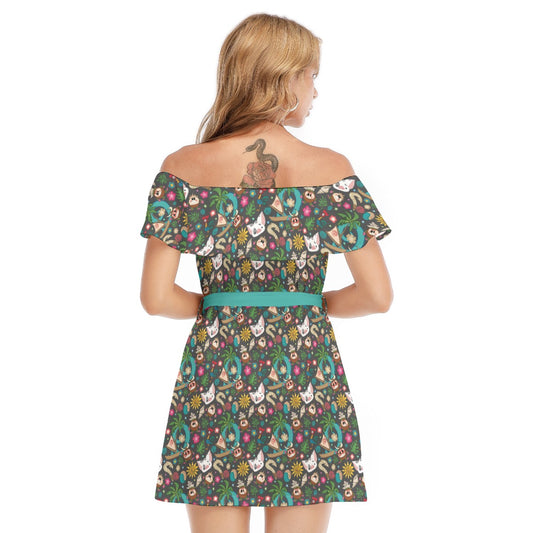 Polynesian Princess Icons - Women's Off-shoulder Ruffle Dress