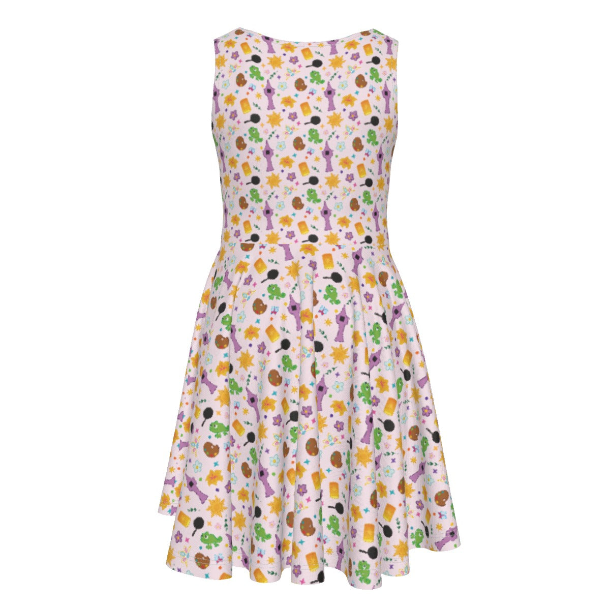 Long Hair Princess Icons - Kid's Sleeveless Skater Dress