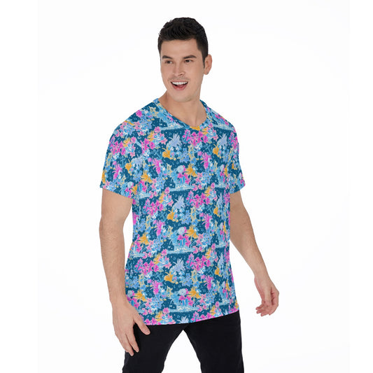 Bright Tropical Whimsy - Vintage Steamboat Captain - Men's Short Sleeve T-Shirt