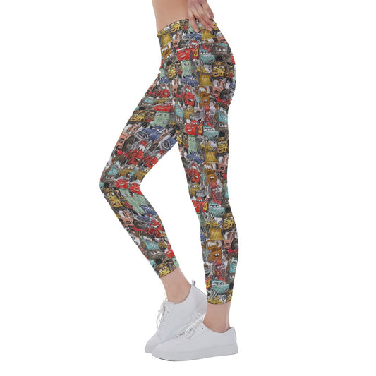 Pixar Cars Sketched - Women's Yoga Leggings