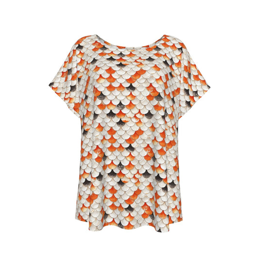 Animal Print - Koi Fish - Women’s Relaxed Fit Scoop Tee