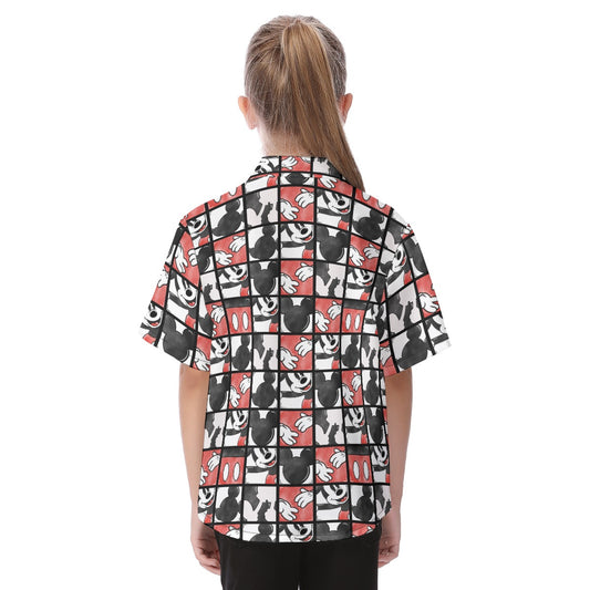 Mouse Block Party - Kid's Hawaiian Button Up Shirt