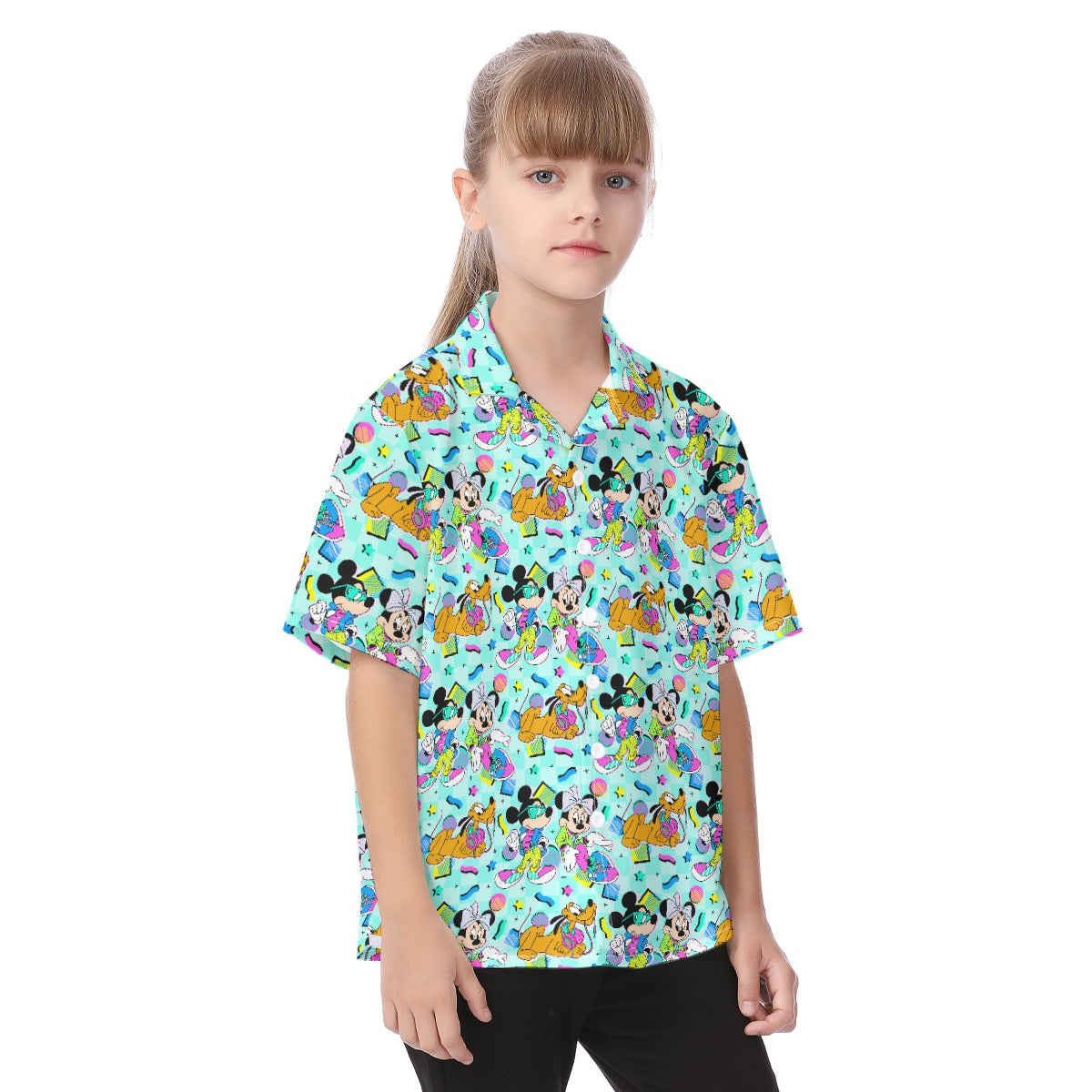 80s Pop Party Pals - Kid's Hawaiian Button Up Shirt