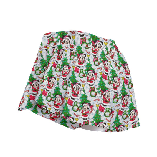 Santa Mouse with Sparkle - Women's Flowy Pocket Shorts