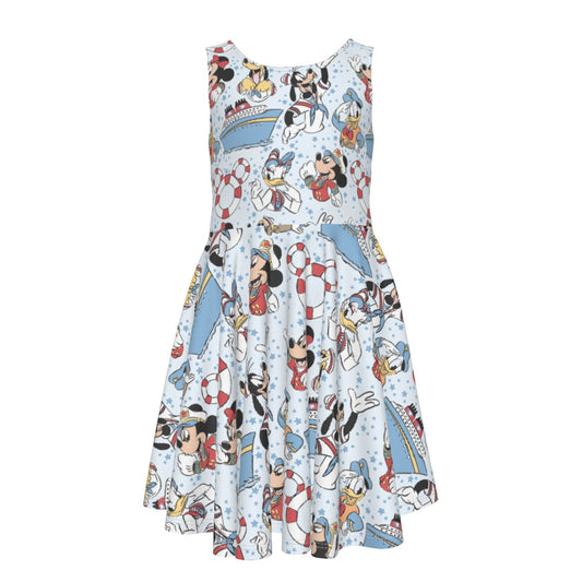 Sailor Cruise Stars - Kid's Sleeveless Skater Dress