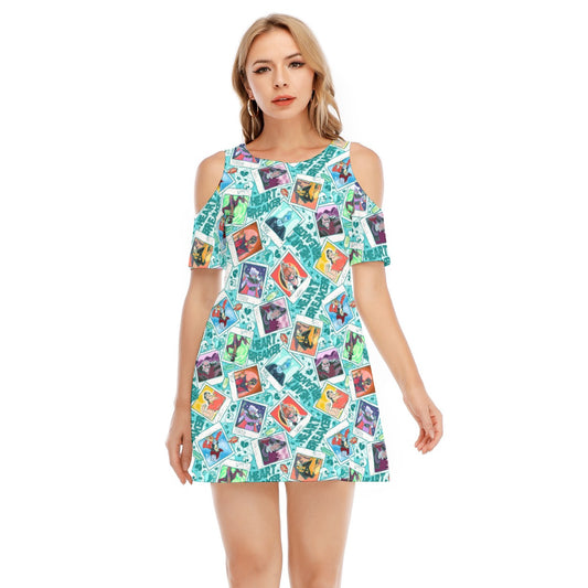 Heartbreaker Villaintine - Women's Cold Shoulder Cotton Dress