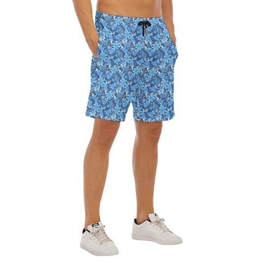 Blue Crystal Moths - Men’s Pocket Beach Shorts