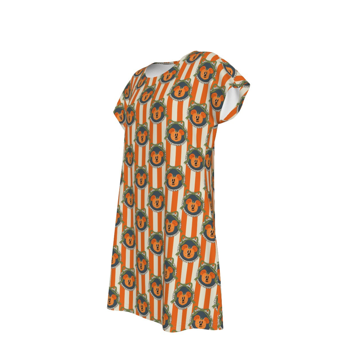 Pumpkin Cameo Stripes - Women's T-Shirt Dress