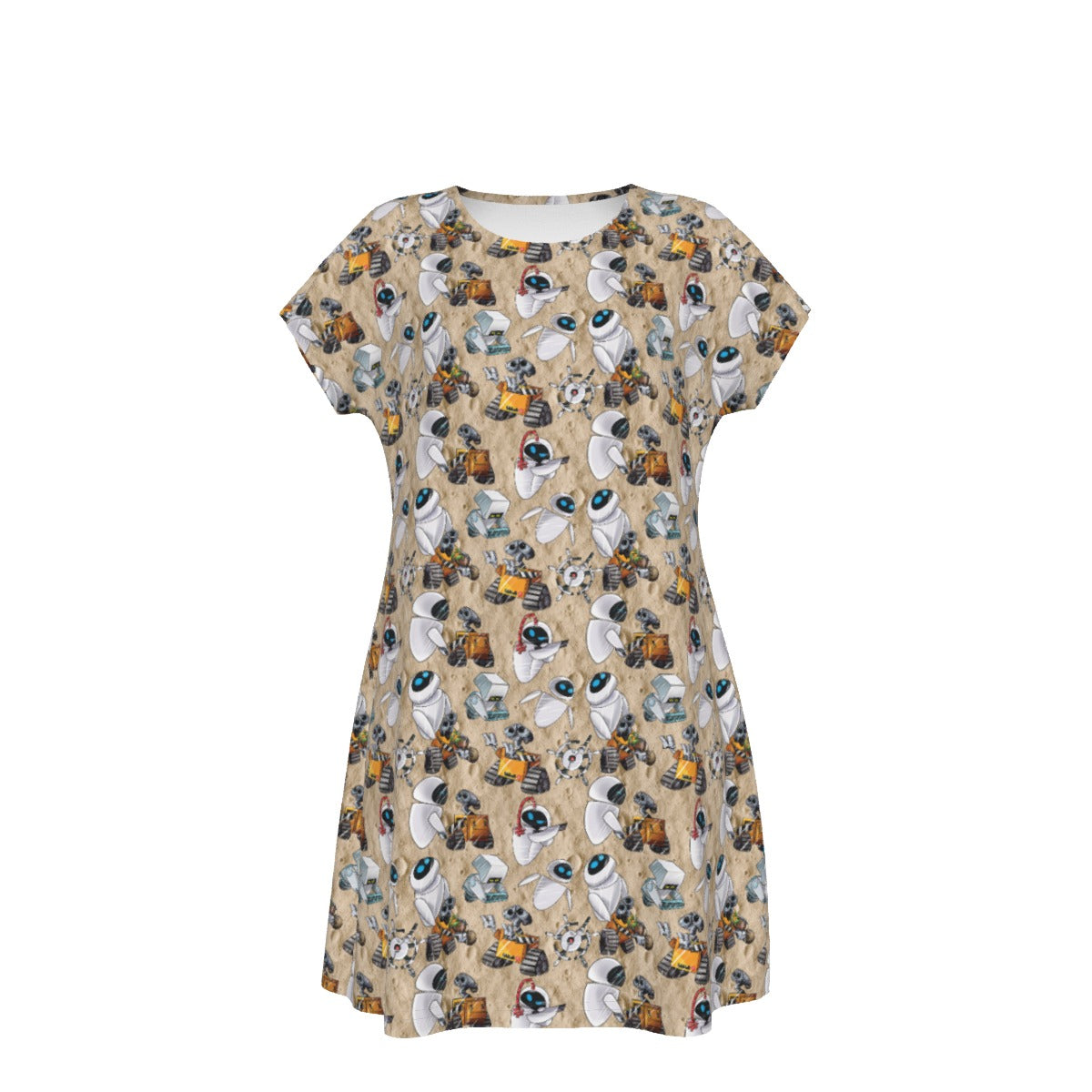 Robot Romance Sketched - Women's T-Shirt Dress