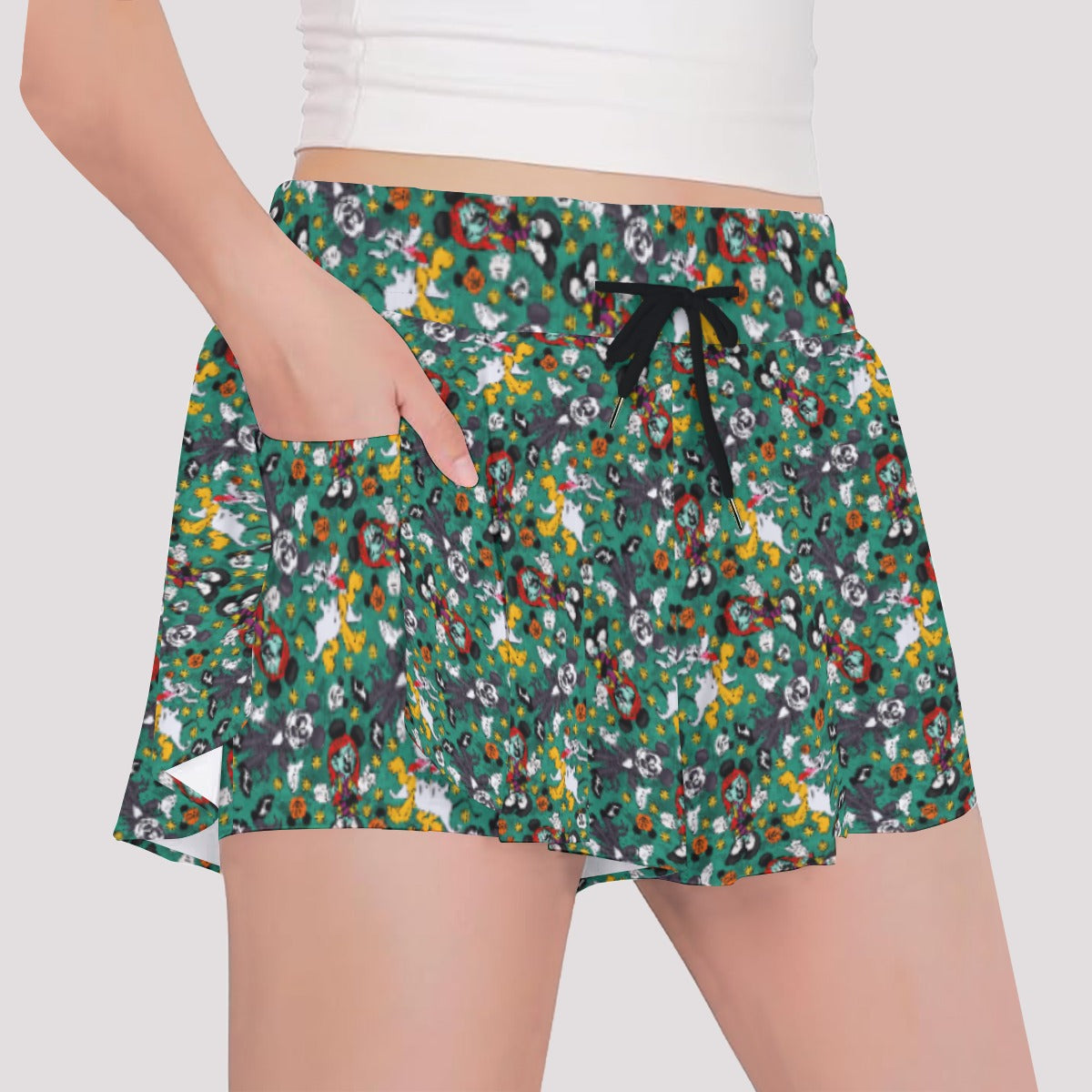 Beloved Couple as Spooky Pairp; Sally - Girls’ Flowy Pocket Shorts