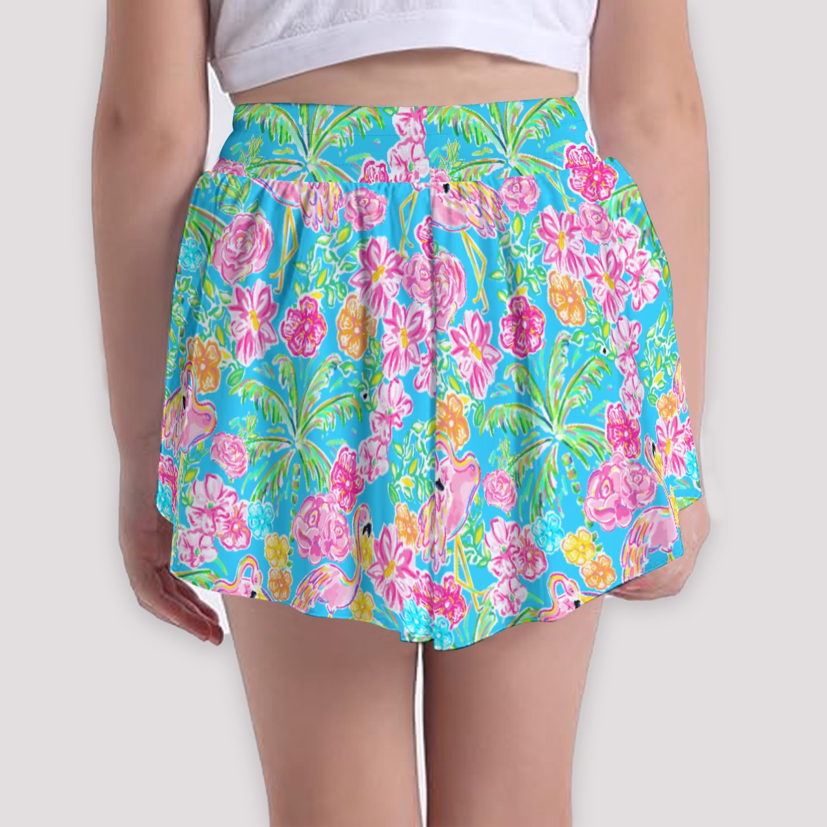Flamingo Fiesta - Girls’ Flowy Pocket Shorts