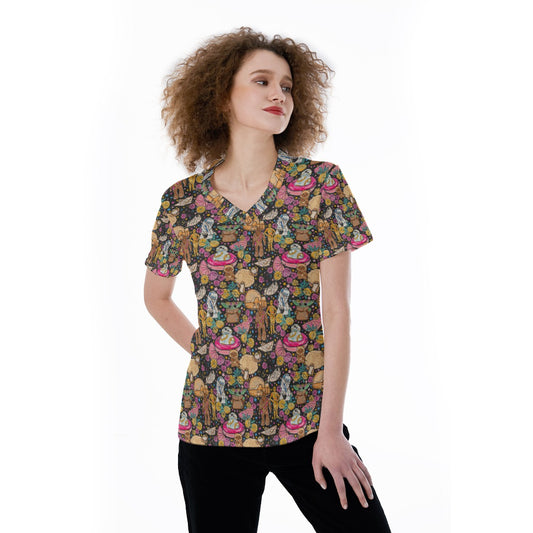 Tropical Space Squad - Women's Short Sleeve V-Neck T-Shirt