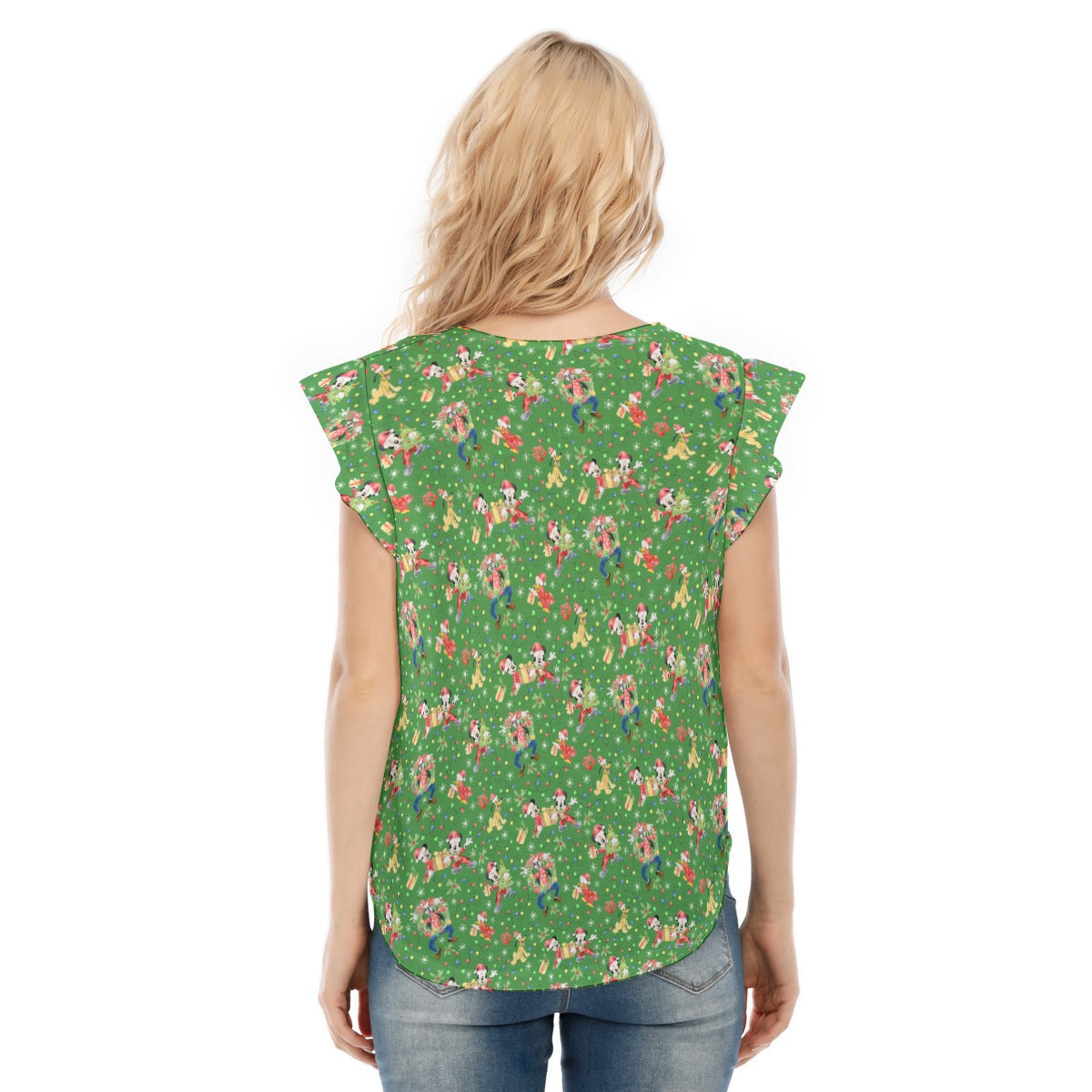 Mouse & Friends Christmas Cheertmas - Women’s Flutter Sleeve Top
