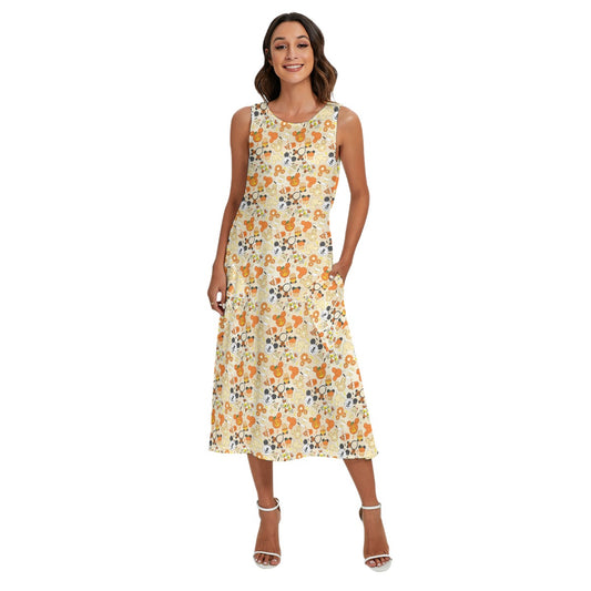 Halloween Snack Treats - Women’s Diagonal Pocket Midi Dress