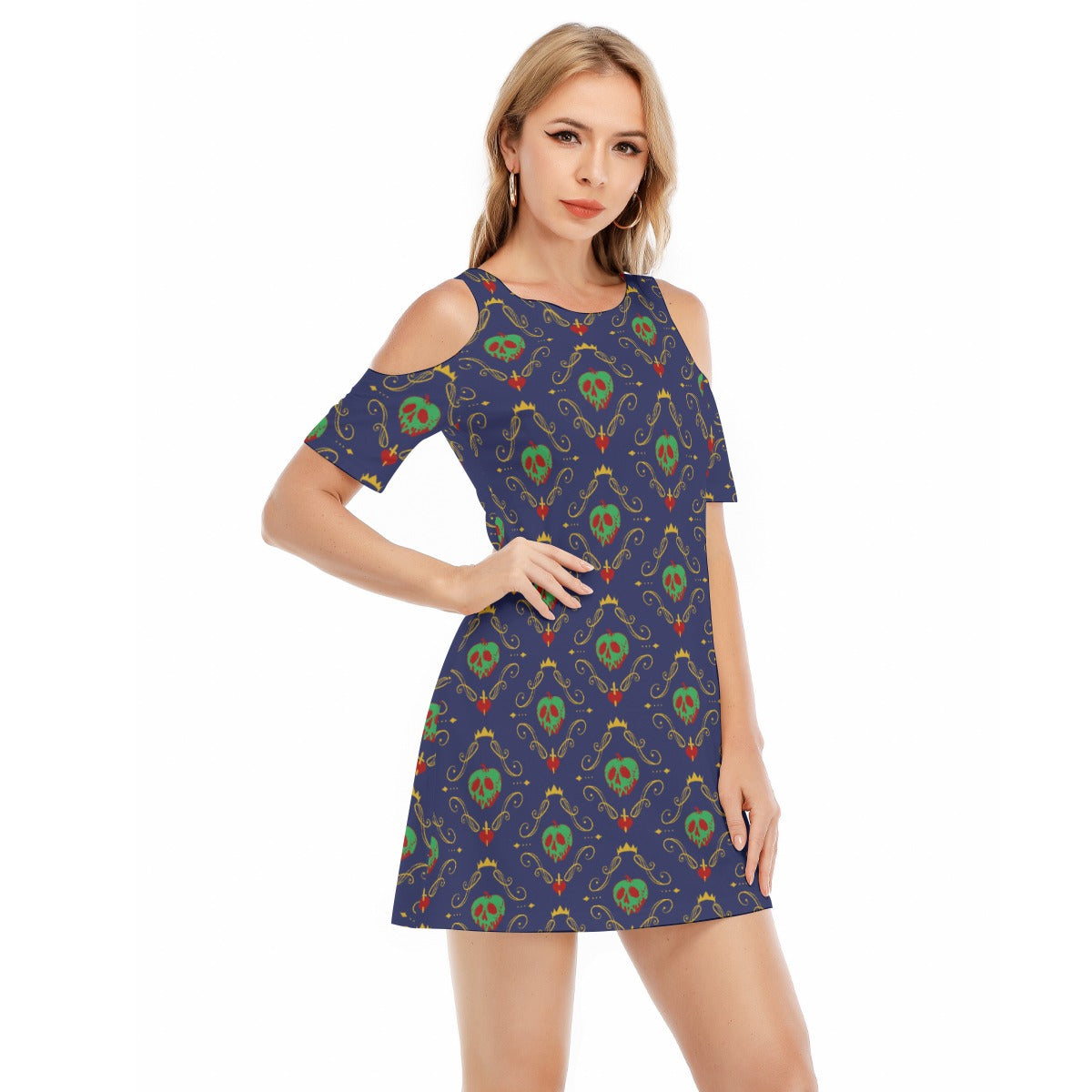 Poison Apple - Women's Cold Shoulder Cotton Dress