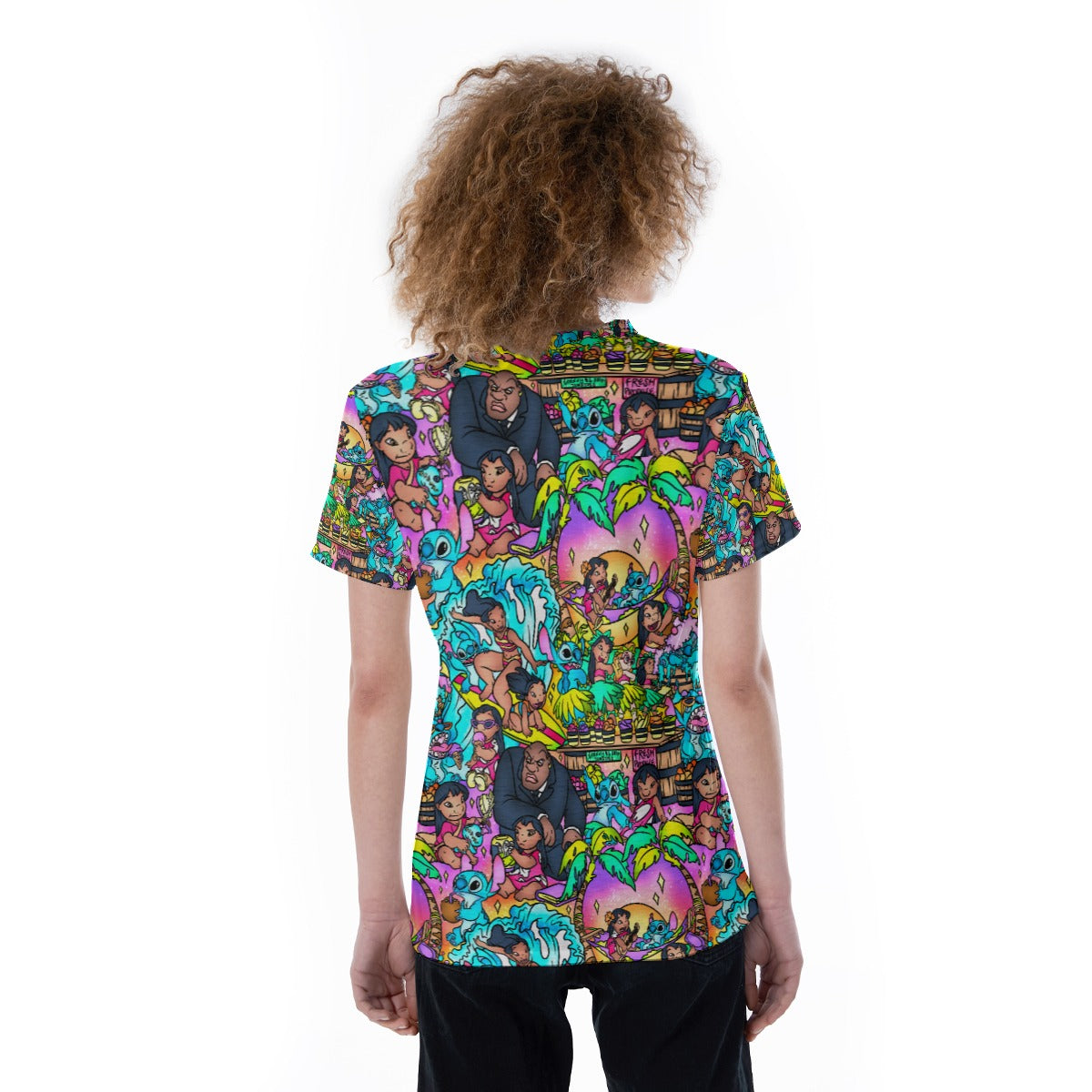 Ohana Island Storybook Scenes - Women's Short Sleeve V-Neck T-Shirt
