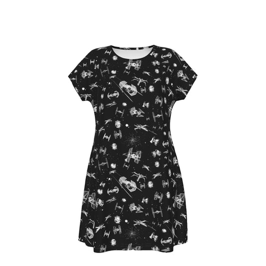 Epic Space Battle Ships - Women's T-Shirt Dress
