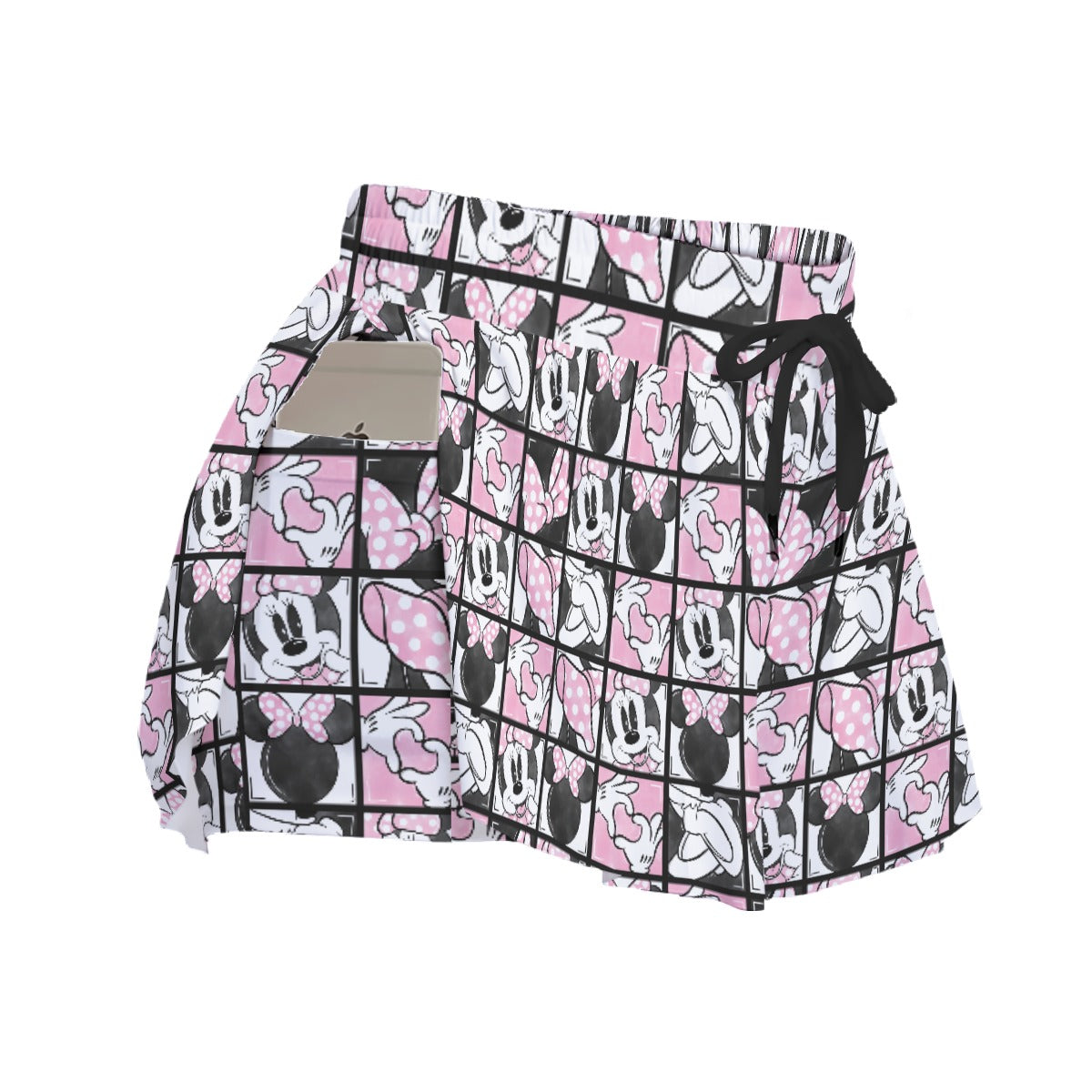 Mouse Bow Block Party - Women's Flowy Pocket Shorts