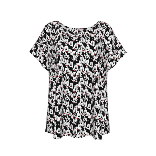 Many Faces of Classic Mouse - Women’s Relaxed Fit Scoop Tee
