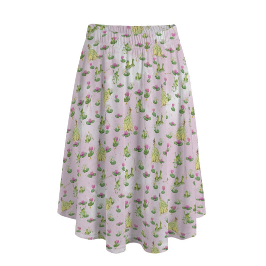 Watercolor Bayou Princess & Frog - Women’s Pocket Midi Skirt