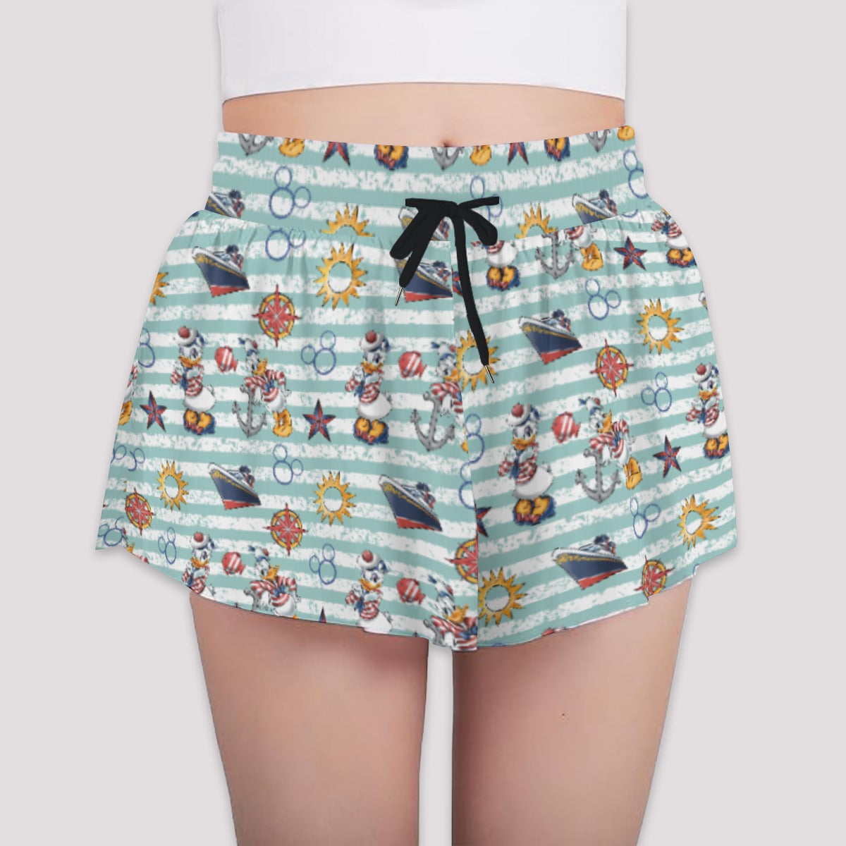 Sailor Duo on Deckaisy - Girls’ Flowy Pocket Shorts