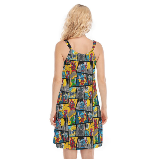 Superhero Stitch - Comic Action - Women’s Adjustable Sundress